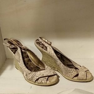 SAM EDELMAN SNAKESKIN LOOK WEDGE HEELS-SIZ…